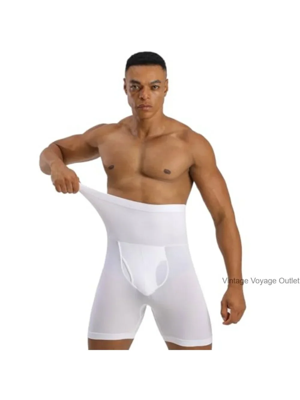 Men's Tummy Control Compression Shorts - High Waist Shapewear Boxer Briefs
